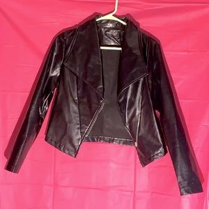SHEIN - Faux Leather Jacket w/ Zipper